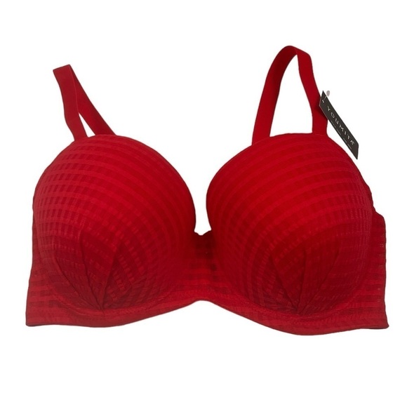 Youmita Lightly Padded Balcony Bra Flame Red 36DD - Picture 7 of 13